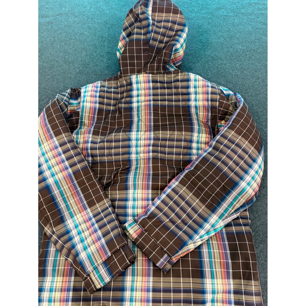 Special Blend Snowboard Jacket Womens Medium Brown Plaid 15K Waterproof Hooded
